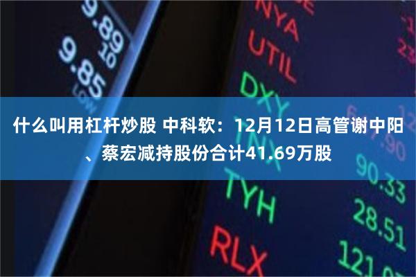 什么叫用杠杆炒股 中科软：12月12日高管谢中阳、蔡宏减持股份合计41.69万股