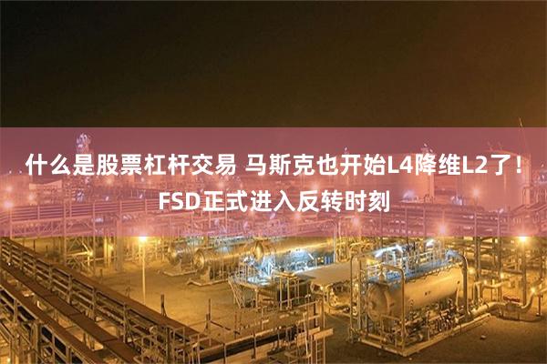 什么是股票杠杆交易 马斯克也开始L4降维L2了！FSD正式进入反转时刻