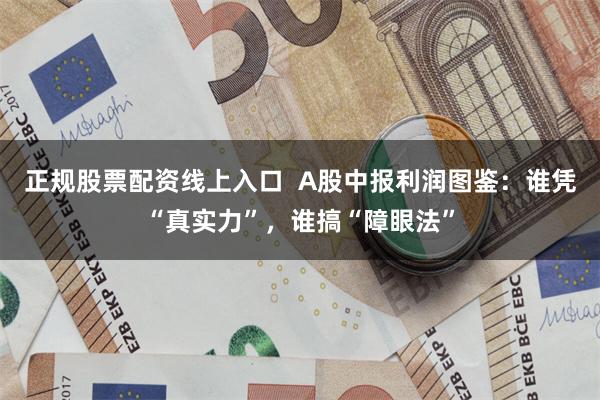 正规股票配资线上入口  A股中报利润图鉴：谁凭“真实力”，谁搞“障眼法”